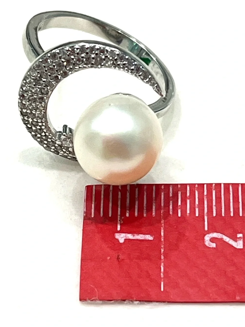 Genuine Pearl Crescent Moon 14KGP Ring - Picture 4 of 4